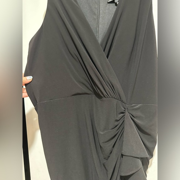 BA Nites Long Velvet Wrap Front Dress - Picture 7 of 8